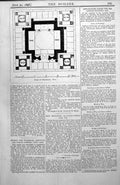 Antique Old Print Design For Mausoleum Plan Tombs Stone Seats Yew Trees 1898