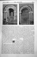 Original Old Antique Print Wittering Northants Nave Looking East Sketches 1898