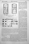 Antique Old Print St. Mary'S Chaddesden Plan St. Bartholemew'S Southsea 1898