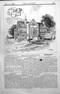 Antique Print Country House Sutton Proposed Church Holy Martyrs Plan 1898 19th
