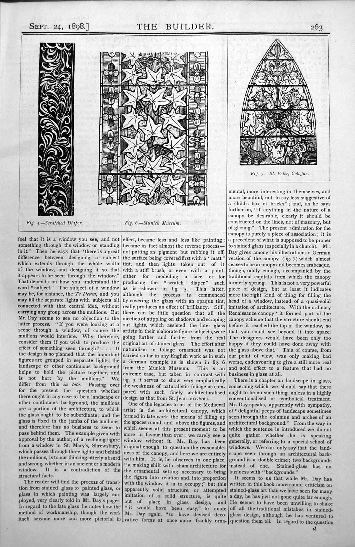 Antique Old Print Diaper Munich Museum St. Peter Picture Window Gouda 1898
