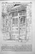 Antique Print New Doors Choir Vestry Tadcaster Church Bromet Architect 1898