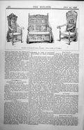 Old Antique Print Examples Seventeenth Century Furniture Oak Seating 1898 19th