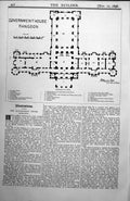 Antique Old Print Government House Rangoon H Hoyne Fox Architect Plan 1898 19th