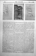Original Old Antique Print Buildings With Bay Windows Three Examples 1898 19th