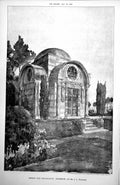 Antique Print Design For Mausoleum Exterior Mr Jl Williams Steps Trees 1898