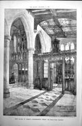 Old Print New Altar St Mary'S Chaddesden Derby Henry Rose Architect 1898 19th