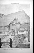 Antique Old Print Part House Cliff Towers C Harrison Townsend Architect 1898
