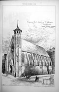 Antique Old Print Proposed R.C. Church Nottingham Arthur Marshall Archt. 1898