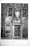 Old Antique Print Wall Opposite Church S. Moise Venice T.R. Kitsell 1898 19th