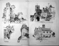 Antique Print Maxstoke Castle Priory Warwick Ram Hall Caesar'S Tower 1898 19th