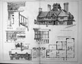Antique Old Print Details Oak House West Bromwich Staffordshire Plan 1898 19th