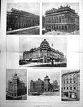 Old Print Newcastle-On-Tyne Bank England Lambton'S Central Exchange 1898 19th
