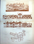 Antique Print Design Convalescent Home Fd Clapham View Elevation Plan 1898