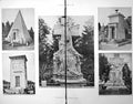 Old Antique Print Damaged Monuments Cemetery Milan Angels Pyramid 1898 19th
