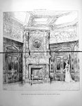Antique Old Print Damaged Detail End Dining Room Paddockhurst A Webb 1898 19th