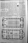 Old Print Plan Proposed Church House Manchester Architecture 1906 Builder 20th