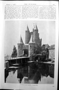 Antique Old Print Photograph Haarlem Gate Amsterdam Architecture 1906 Builder