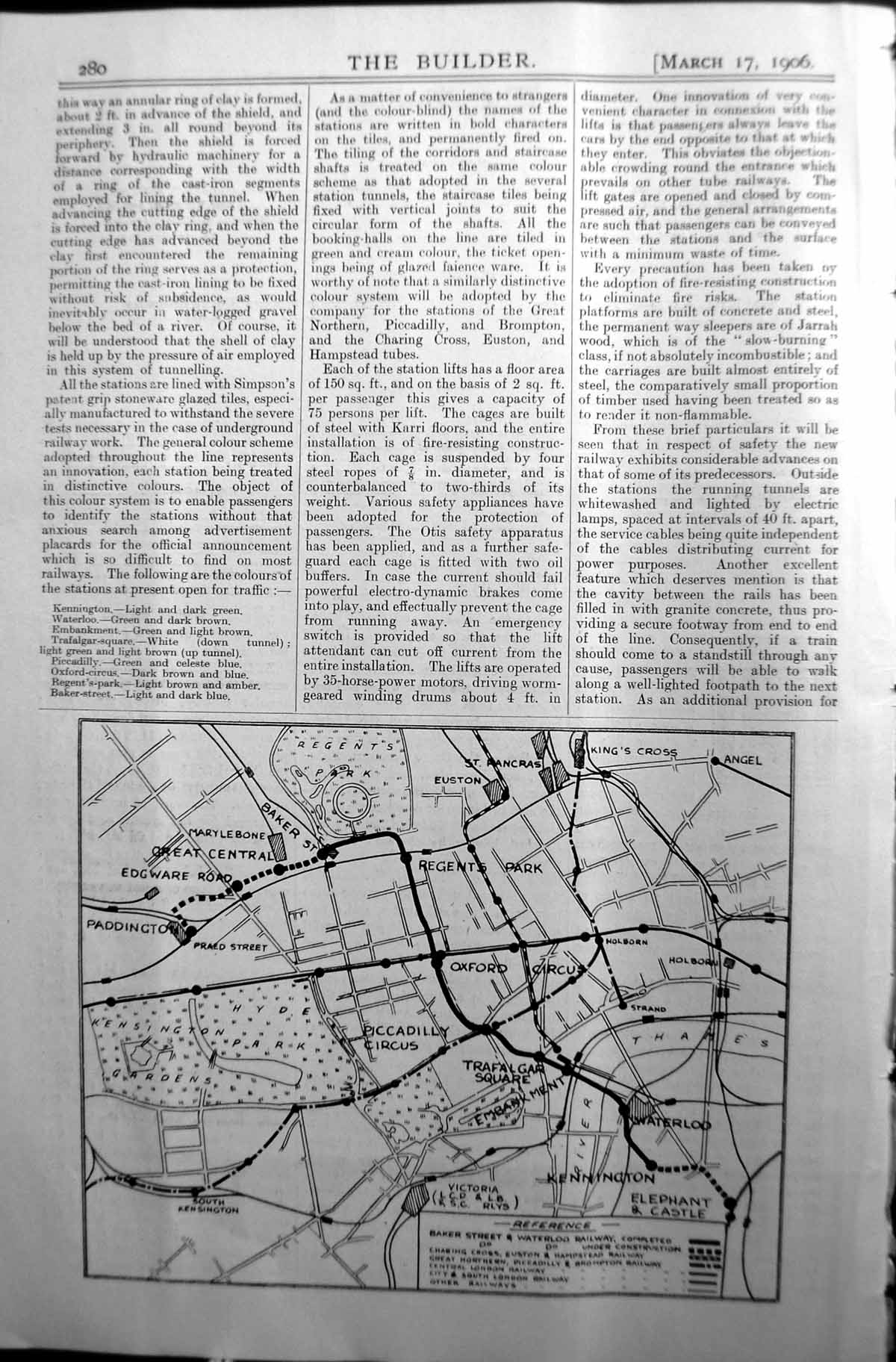 Old Plan Kennington London Oxford Circus Paddington Architecture 1906 20th
