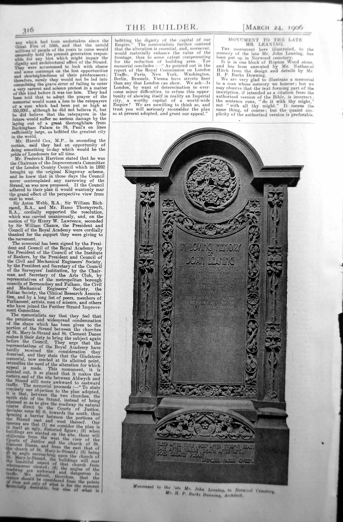 Old Monument John Leaning Norwood Cemetery Downing Architecture 1906 20th