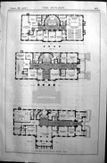 Antique Old Print Plan Cityhall Colorado Springs Architecture 1906 Builder 20th