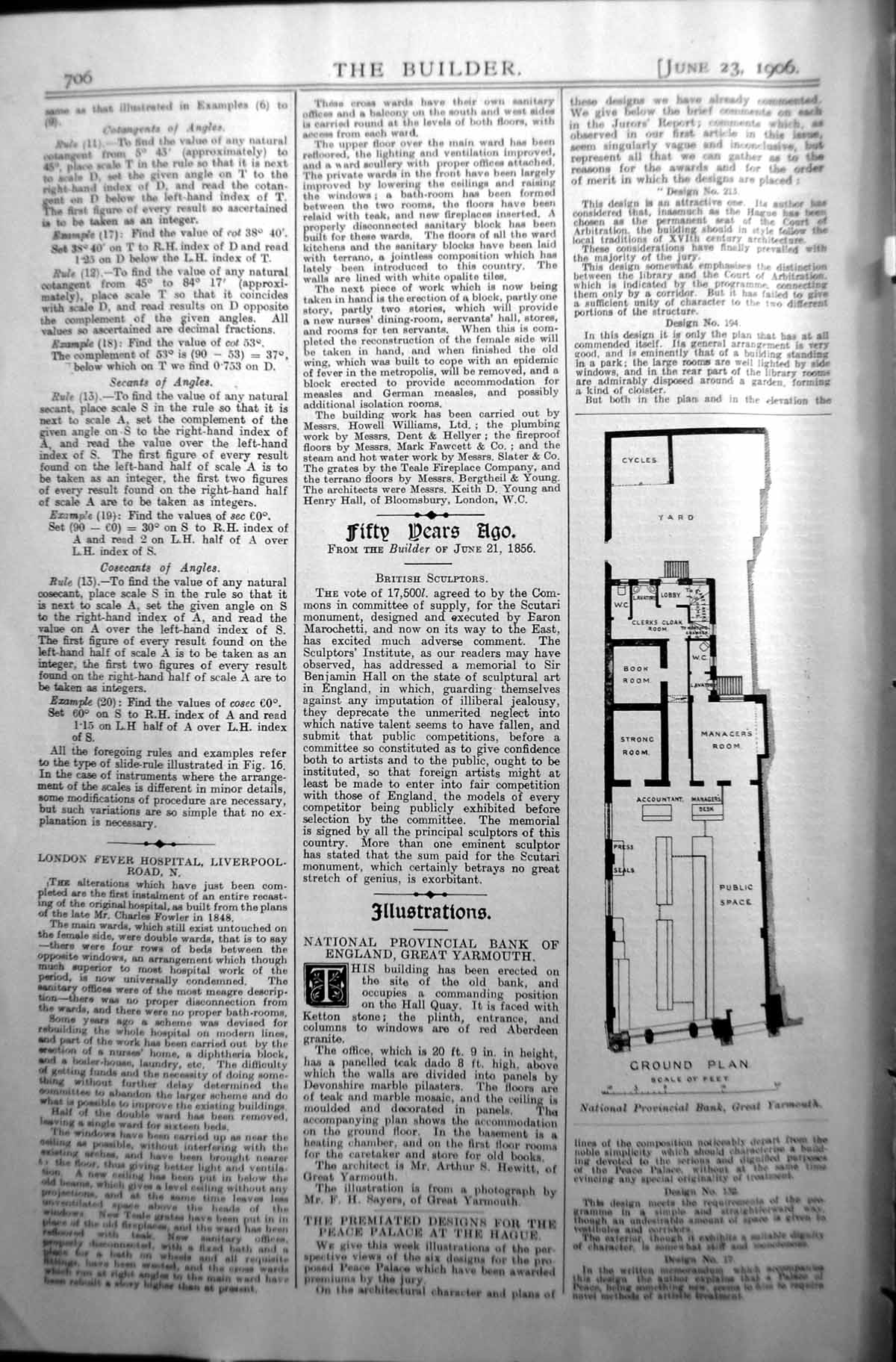 Old Ground Plan National Provincial Bank Great Yarmouth Architecture