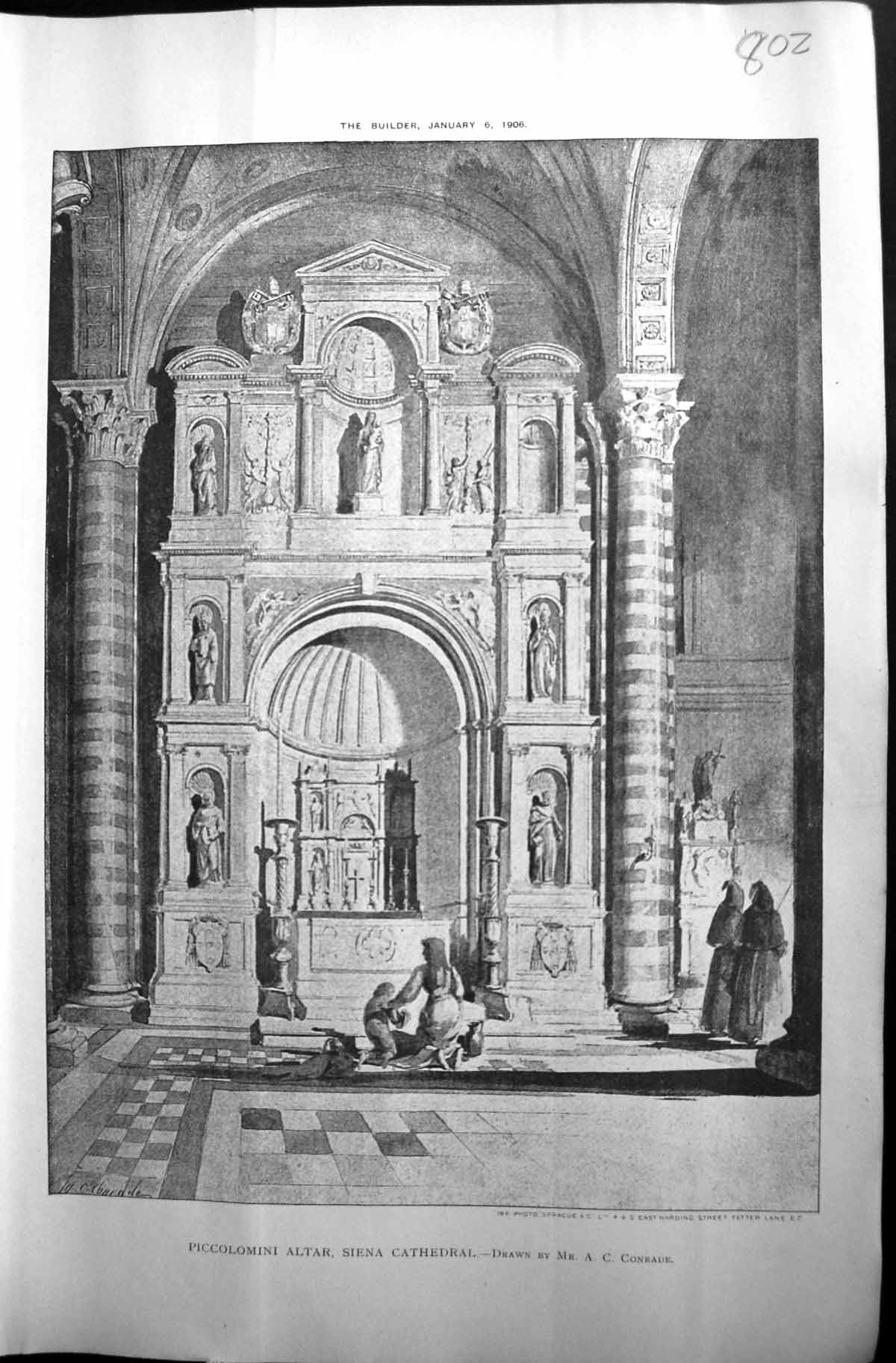 Old Piccolomini Altar Siena Cathedral Conrade Architecture 1906 Build 20th