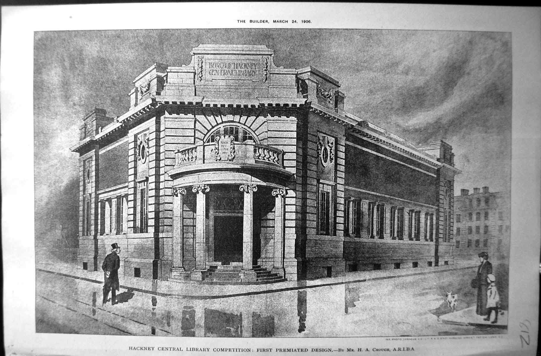 Old Hackney Library Competition Design Crouch Architecture 1906 Build 20th