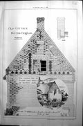 Antique Old Print Cottage Potter Heigham Norfolk Architecture 1906 Builder 20th