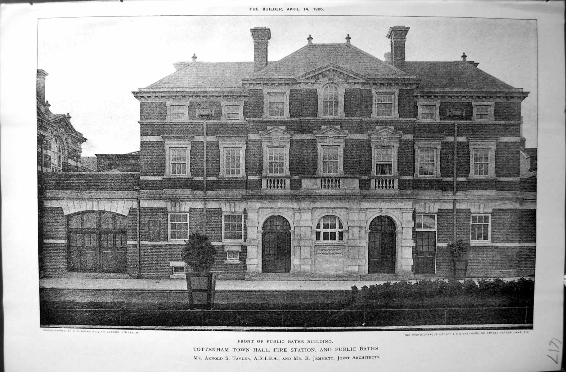 Old Public Baths Building Tottenham Town Hall Fire Station Architectu