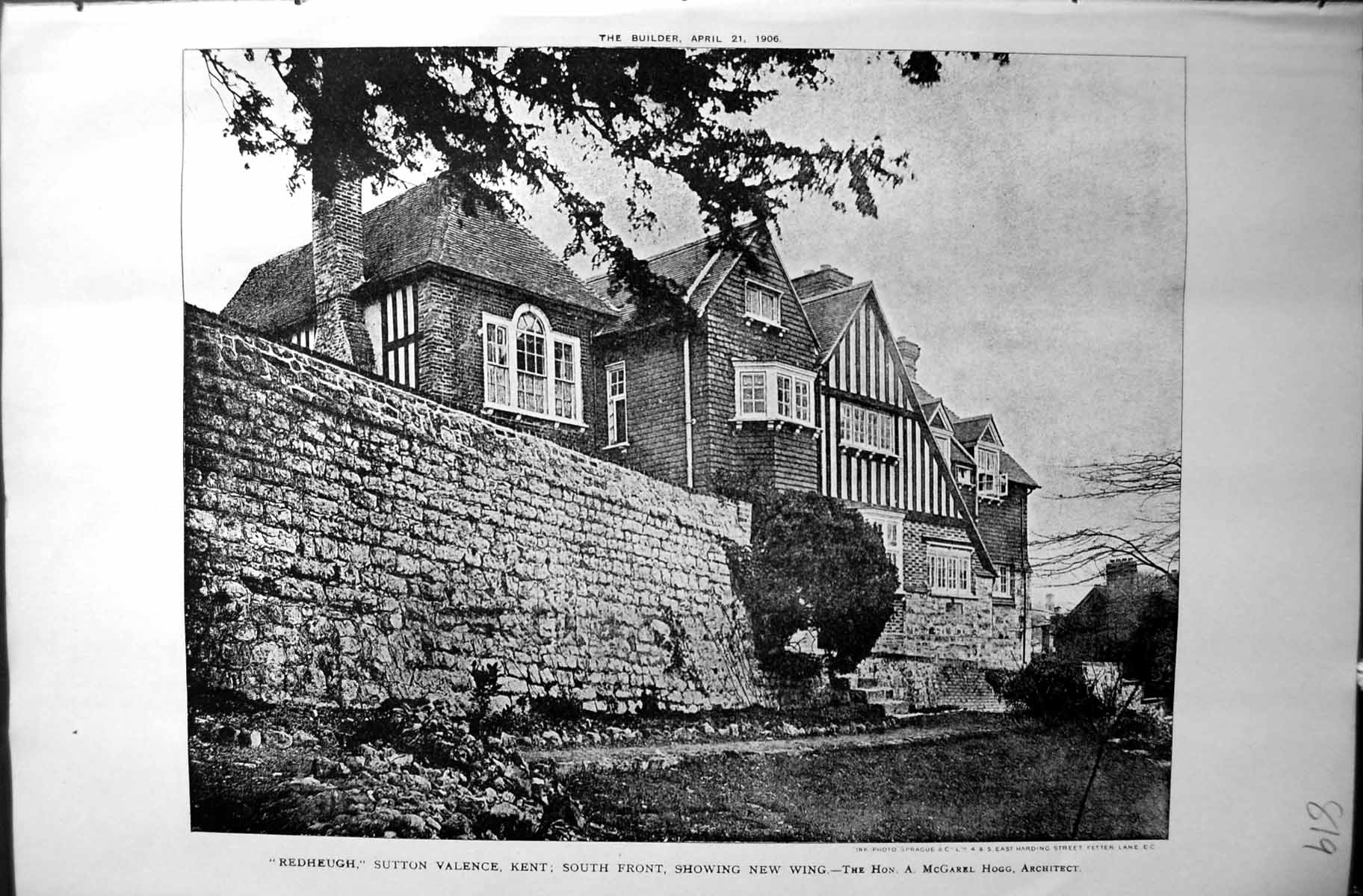 Old Redheugh Sutton Valence Kent Mcgarel Hogg Architecture 1906 Build 20th