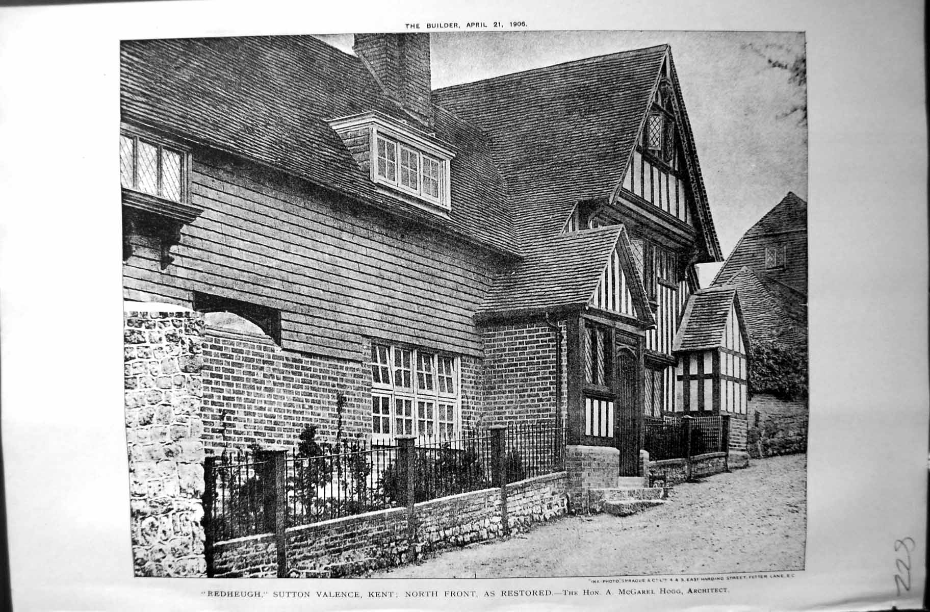 Old Redheugh Sutton Valence Kent Mcgarel Hogg Architecture 1906 Build 20th