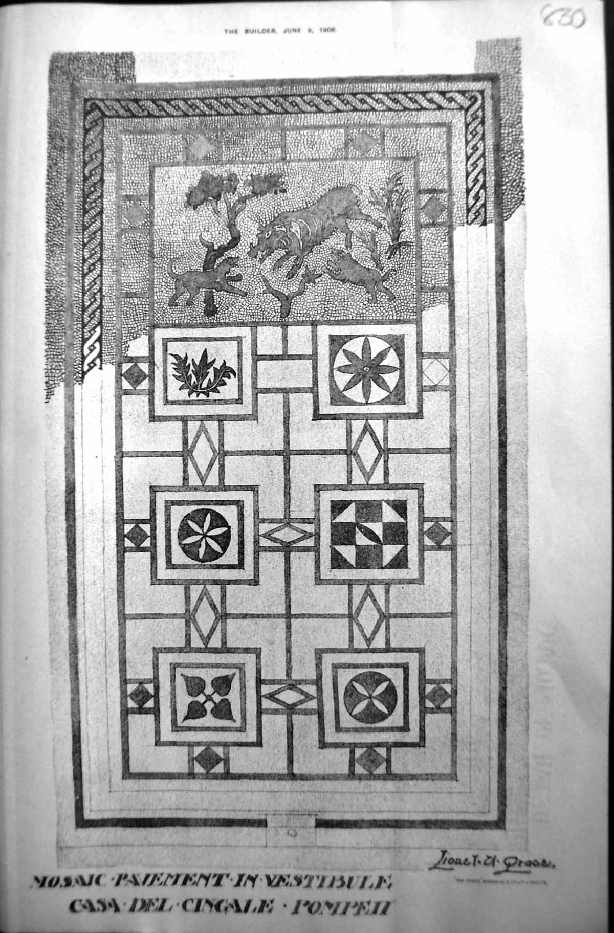 Old Mosaic Pavement Vestibule Casa Cingale Pompeii Grace Architecture
