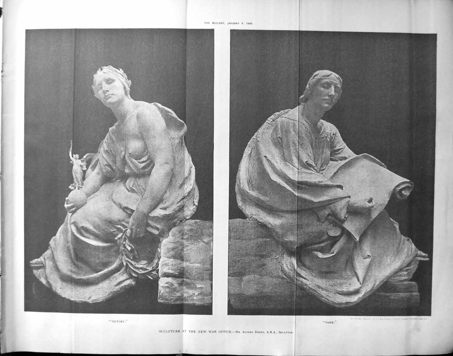 Old Sculpture War Office Victory Fame Alfred Drury Architecture 1906 20th