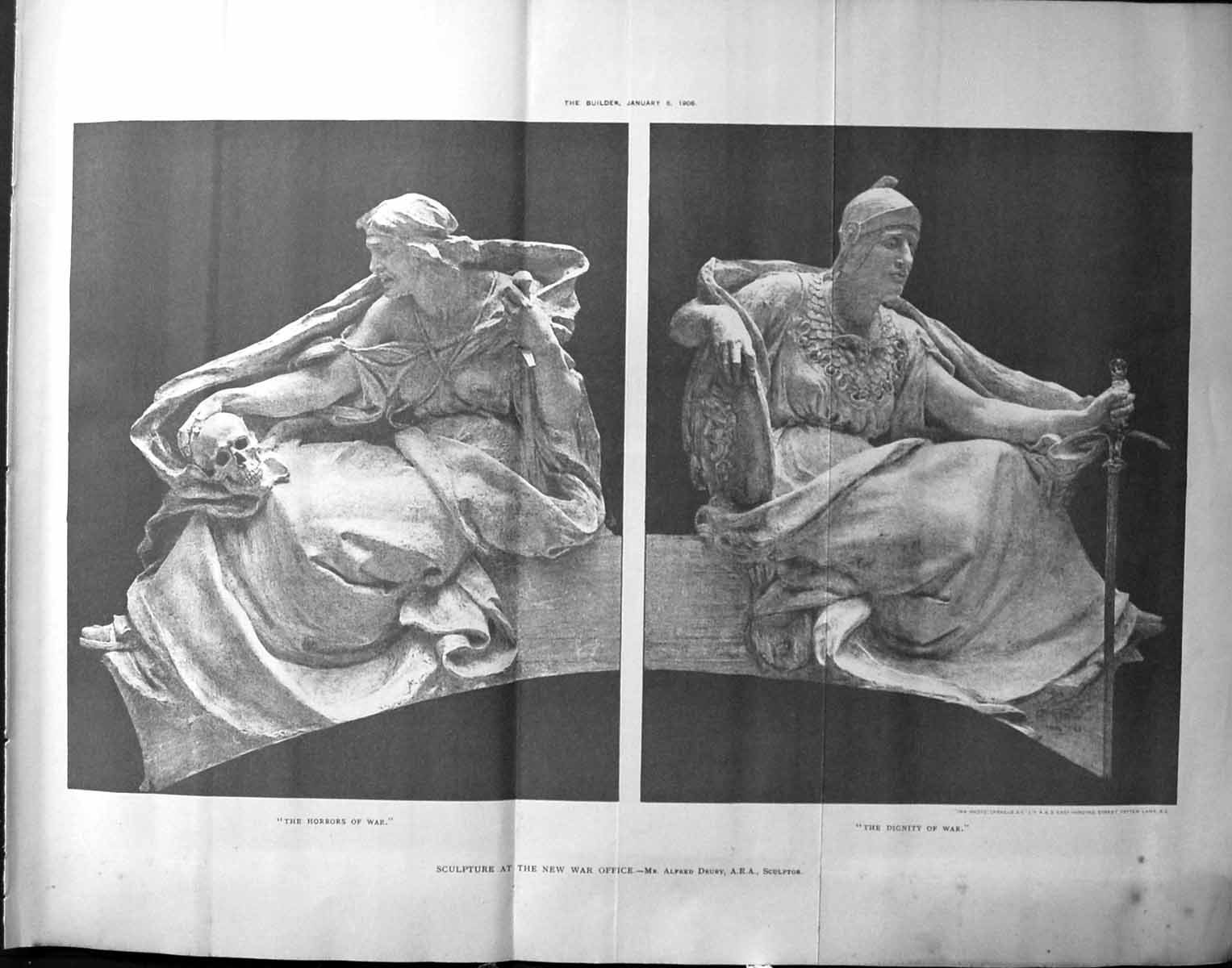 Old Sculpture New War Office Dignity Horrors Architecture 1906 Builde 20th