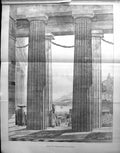 Original Old Antique Print Under Temple Portico Architecture 1906 Builder 20th