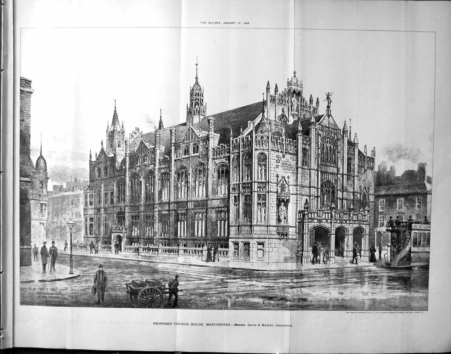 Old Proposed Church House Manchester Smith Matley Architecture 1906 B 20th