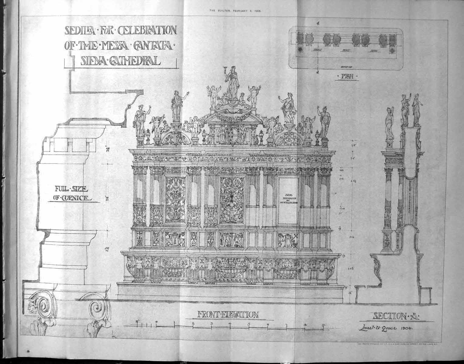 Old Sedila Messa Cantata Siena Cathedral Grace Architecture 1906 Buil 20th