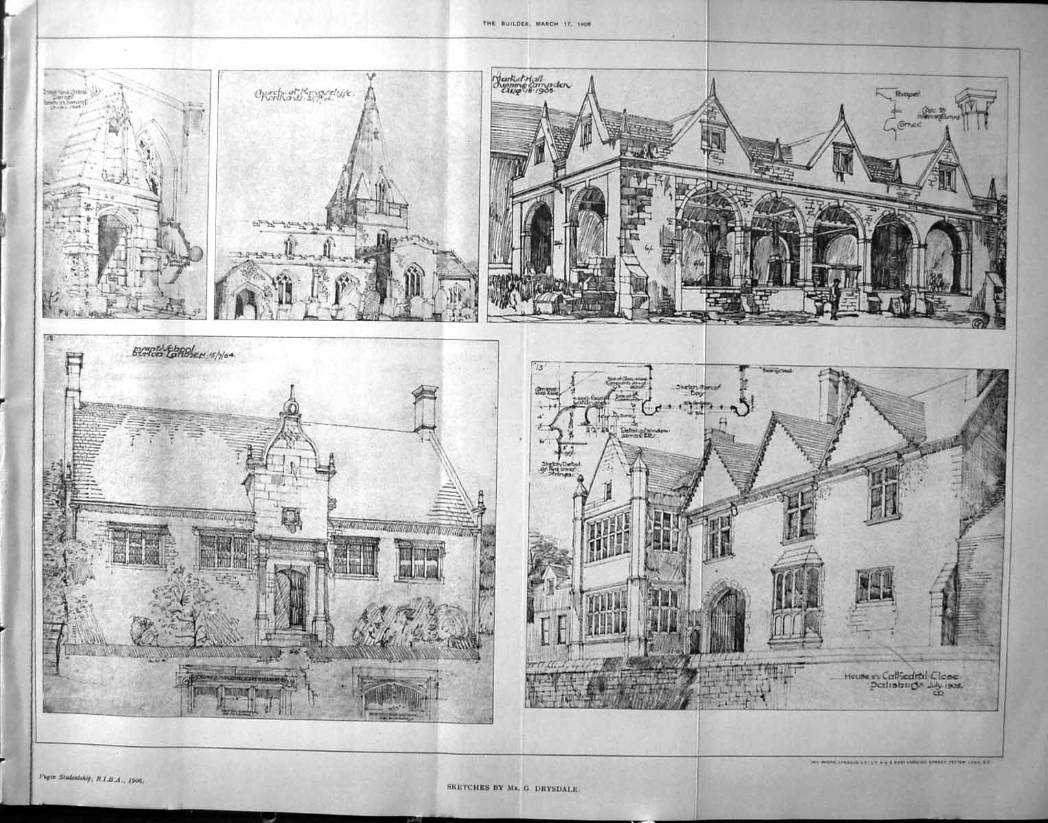 Old House Cathedral Close Salisbury Campden Church Architecture 1906 20th