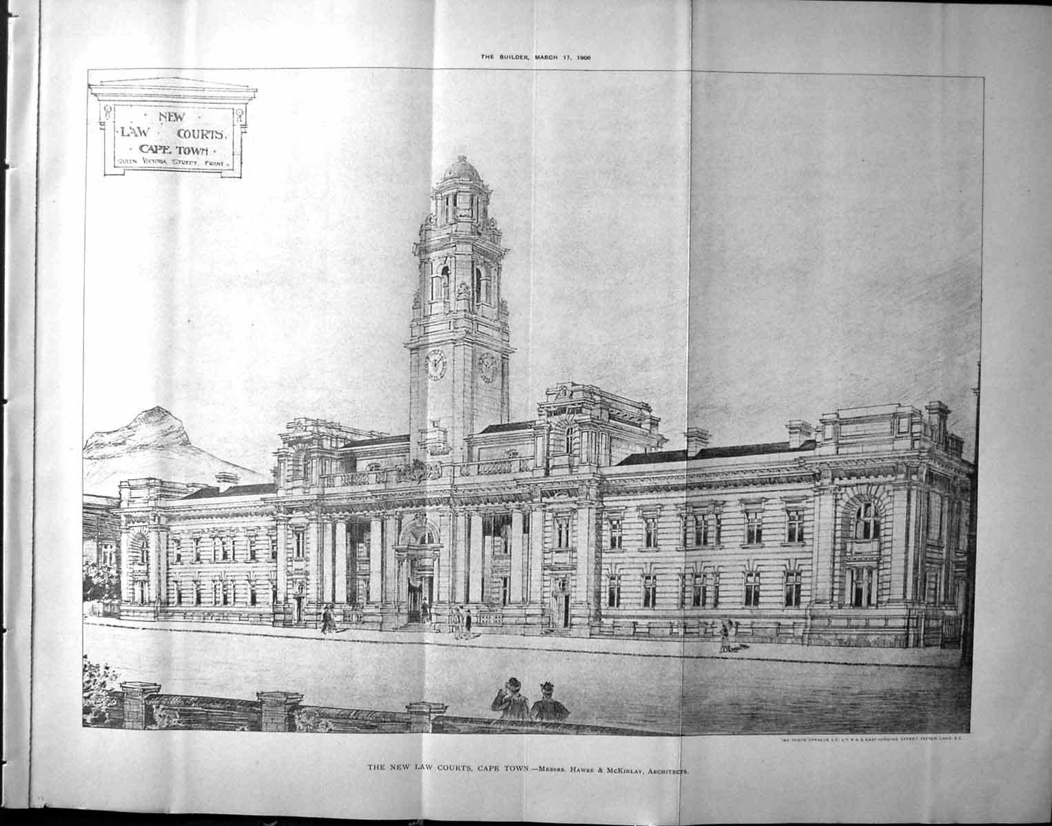 Old Print Law Courts Cape Town Hawke Mckinlay Architecture 1906 Builder 20th