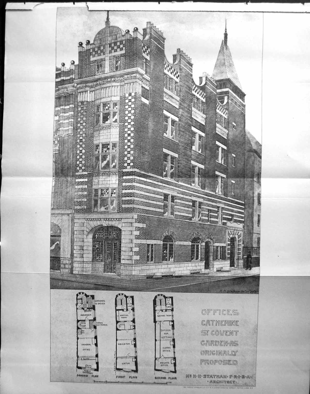 Old Offices Catherine Covent Gardens Statham Architecture 1906 Builde 20th