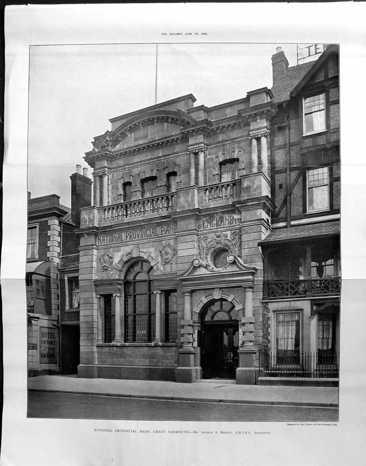 Old National Provincial Bank Great Yarmouth Hewitt Architecture 1906 20th