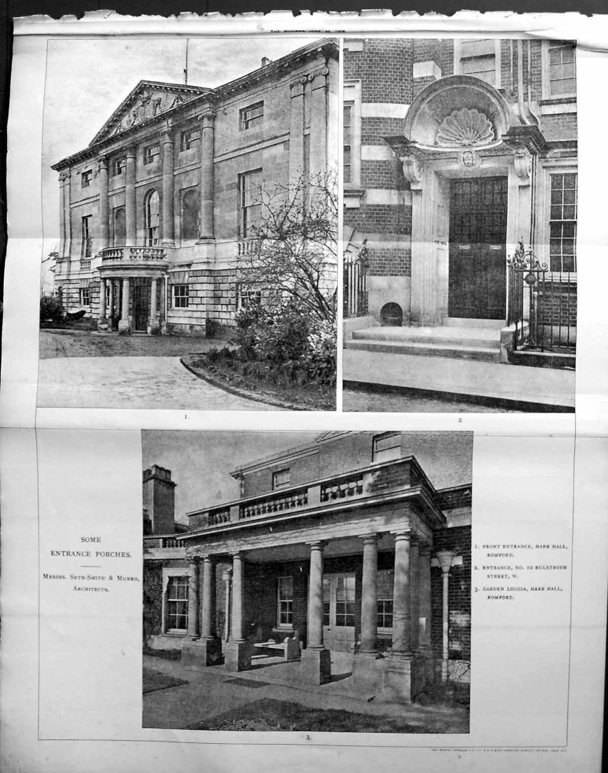 Old Porch Hare Hall Bulstrode Garden Loggia Romford Munro Architectur