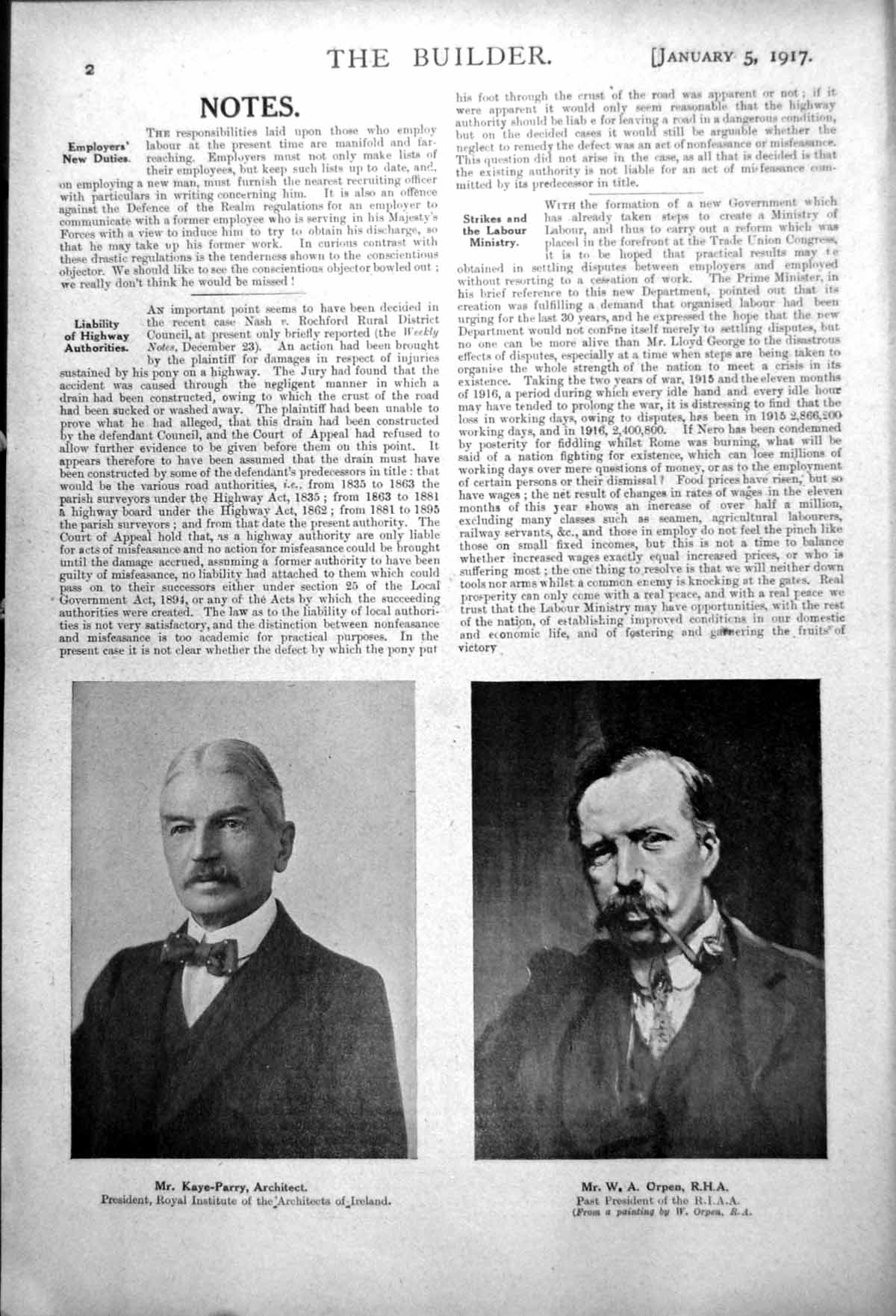 Old Vintage Print Portrait Mr Kaye-Parry Architect Mr Wa Orpen Rha 1917 20th