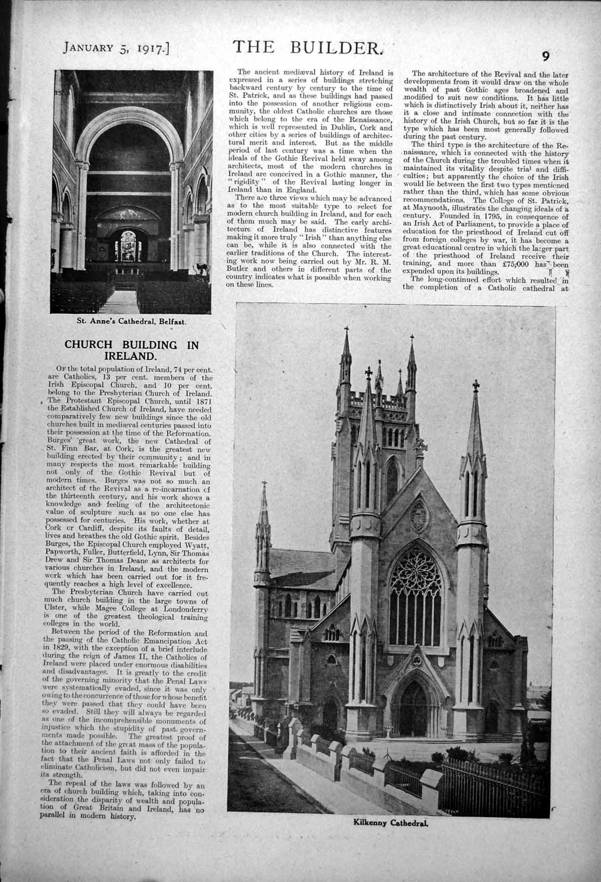 Old St. Anne'S Cathedral Belfast Kilkenny Finn Barr'S Cork Dublin 1917 0 20th