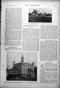 Antique Old Print Campbell College Belfast Robinson & Cleaver'S Premises 1917