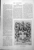 Old Print Arms Trinity House Ships Foliage Lion Trinitas In Unitate 1917 20th