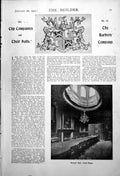 Antique Old Print Barbers' Hall Court Room Staircase Plan As Existing 1917 0