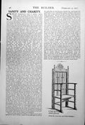 Antique Old Print Chair By Ernest Gimson From Arts And Crafts Exhibition 1917