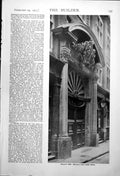 Antique Old Print Brewers' Hall Addle St Stairway From 1St To 2Nd Floor 1917